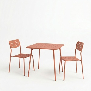 Set 3 piese masa si scaune gradina, Moraja Deraby, Terracotta, 70x70x73 cm - Img 2