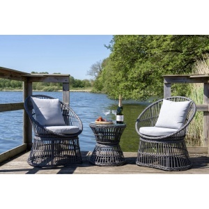 Set 3 piese Mobilier terasa Natal, Gri, 64x48x76 cm
