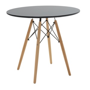 Set mobilier studenti masa si scaune dining, 3 buc, Relish, Negru, 80x80x73 cm - Img 3