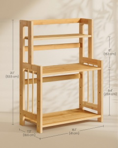 Suport pentru condimente, Bambou, Songmics, Natural, 41x18.6x53.5 cm - Img 3