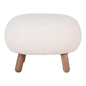 Taburet circular Savona, Alb, 47x56x41.5 cm - Img 3