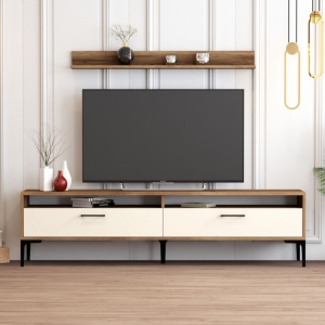 Έπιπλο TV Istanbul-Walnut, Κρεμ