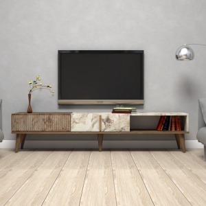 Έπιπλο TV Milan Walnut-Λευκό