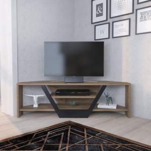 Έπιπλο TV Sares-Walnut, Μαύρο
