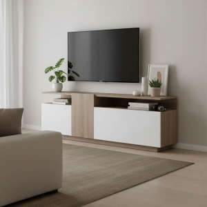 Έπιπλο TV Vendora Λευκό 150x29.5x46.3 cm
