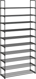 Αρθρωτή παπουτσοθήκη Μαύρο Songmics 92x30x194 cm