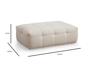 Αρθρωτός καναπές Cady Μπεζ 120x80x42 cm - Img 3