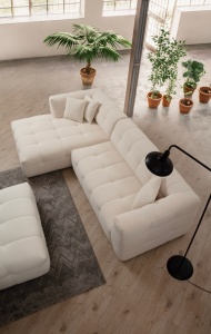 Αριστερός Modular Γωνιακός Καναπές Cady Μπεζ 300x150x72 cm - Img 2