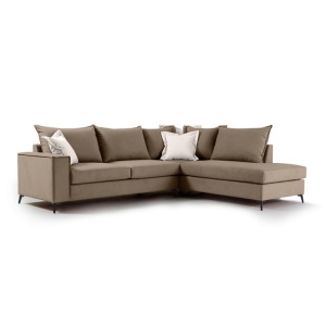 Αριστερός Γωνιακός Καναπές Boston Mocha - Κρεμ 290x235x95 cm