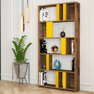 Βιβλιοθήκη Lima - Walnut, Yellow