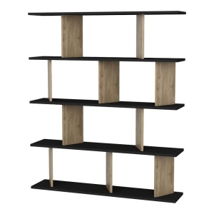 Βιβλιοθήκη Ratu Sonoma - μαύρη 120x24.6x141 cm