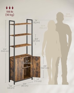 Βιβλιοθήκη Καφέ Vasagle 24 x 60 x 159.5 cm - Img 3