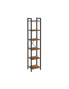 Βιβλιοθήκη με 6 ράφια Vasagle, 30x40x187.5 cm, LLS101B01, Rustic Καφέ - Img 2