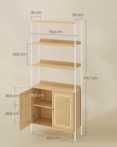 Βιβλιοθήκη Vasagle Μπεζ 30x76.4x174.7 cm - Img 6