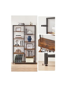 Βιβλιοθήκη Vasagle, Rustic Καφέ, LLS155B01, 30 x 100 x 170 cm - Img 7