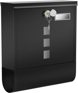 Γραμματοκιβώτιο Songmics, 24 x 30 cm, Black, διαμέρισμα για εφημερίδα