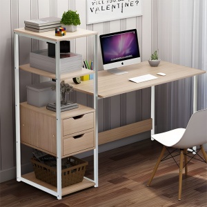 Γραφείο με βιβλιοθήκη Zayn II Pako World Φυσικό 107x40x110 cm - Img 2
