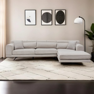Γωνιακός Καναπές Jivago Μπεζ 308x198x78 cm - Img 6