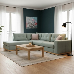 Δεξιός Γωνιακός Καναπές Boston Ciel - Κρεμ - Natural 280x225x95 cm