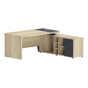Δεξί γωνιακό γραφείο V1 Lotus Φυσικό 180x180x75 cm