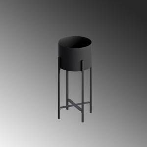 Διακοσμητική Γλάστρα GED Μαύρο 23x48x23 cm - Img 5