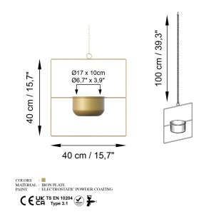 Διακοσμητική Γλάστρα Pandantif Χρυσό 40x40x17 cm - Img 7