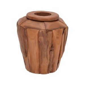 Διακοσμητικό βάζο Archean ξύλο teak φυσική απόχρωση 30x30x30 cm