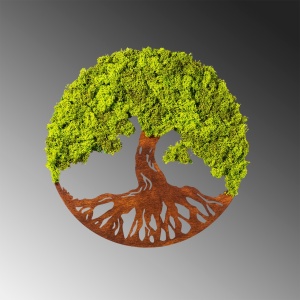 Διακοσμητικό Τοίχου με Ζωντανή Λειχήνα Tree Of Life, Πράσινο, 44x1x44 cm - Img 5