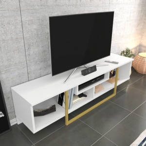 Έπιπλο TV Asal 150 - Λευκό, Gold - Img 4