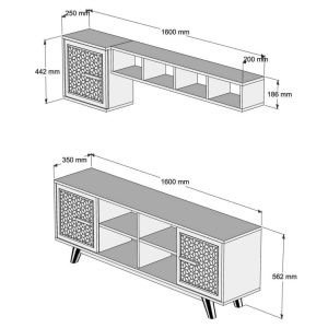 Έπιπλο TV Ayla-Walnut, Λευκό - Img 5