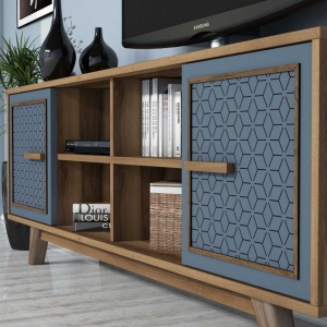 Έπιπλο TV Ayla-Walnut, Blue - Img 4