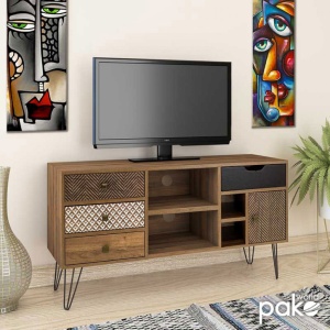 Έπιπλο TV Boho Walnut-Μαύρο - Img 2