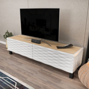 Έπιπλο TV Lerze-Sapphire, Λευκό - Img 3