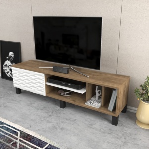 Έπιπλο TV Olyo-Walnut, Λευκό - Img 2