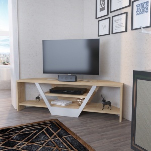 Έπιπλο TV Sares-Oak, Λευκό - Img 3