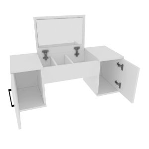 Επιτοίχια τουαλέτα μακιγιάζ Mercan Λευκό 100x74.1x35 cm - Img 5