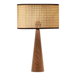 Επιτραπέζιο φωτιστικό Retro ξύλο fag και rattan natural 24x24x38 cm