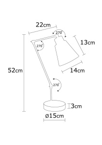 Επιτραπέζιο φωτιστικό Manavgat Λευκό 52x14x14 cm - Img 3