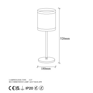Επιτραπέζιο φωτιστικό Way Ανοιχτό καφέ 18x18x52 cm - Img 5