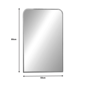 Καθρέφτης Classy από αλουμίνιο ασημί 50x2.5x80 cm - Img 2