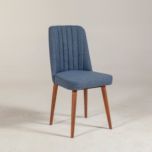 Καρέκλα Vina 1048 - Μπλε, Walnut