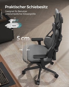 Καρέκλα gaming Songmics Γκρι 68x68x145 cm - Img 7