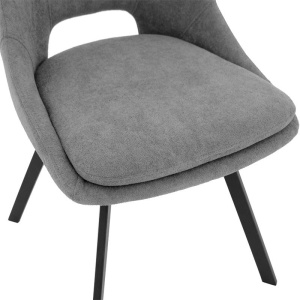 Καρέκλα Initiate material teddy γκρι-μαύρο πόδι μεταλλικό 48x57x85 cm - Img 6