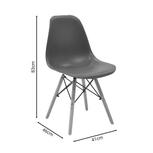 Καρέκλα Julita πλαστικό PP καφέ πόδια φυσικά 41x46x41+ cm - Img 7