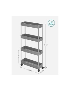 Καρότσι Αποθήκευσης Songmics Γκρι KSC008G01 40 x 12 x 86 cm - Img 5