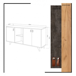 Κονσόλα Planky Oak-Dark Concrete - Img 5