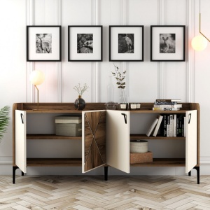Κονσόλα Venedik Walnut-Cream - Img 3