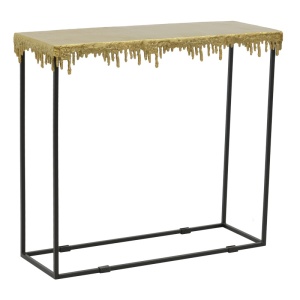 Κονσόλα Bulco από μέταλλο χρυσό-μαύρο 80.5x28x72 cm