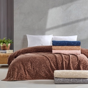 Κουβερλί Camel Καφέ 220x240 cm (Βελούδο)