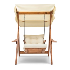 Κούνια Κήπου Galata Swing S1, Κρεμ, 113x195x120 cm - Img 3